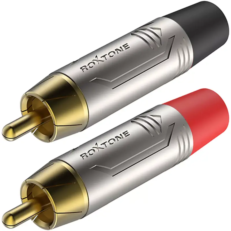 Roxtone Connector Pair Rca Inline Male Red & Black