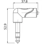 Roxtone Adaptor 6.3MM Stereo Male To 3.5MM Stereo Female Right Angle - Image 2