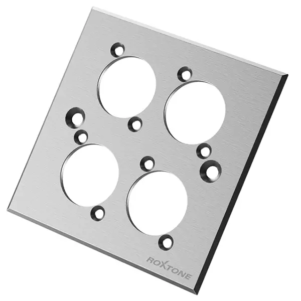 RWPA60-4-SL Roxtone - 4 - Way Silver Blank Wallplate - Image 1