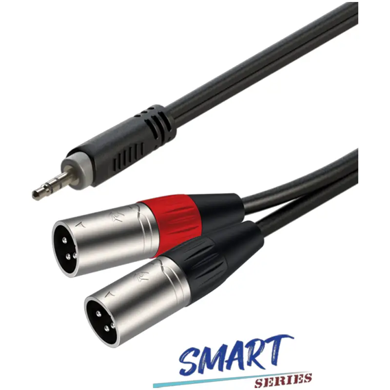 Roxtone - Smart Series Signal Lead 3.5 M St – 2 Xlr M 3M