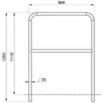 Alustage Aluminium Handrail 1M - Image 2
