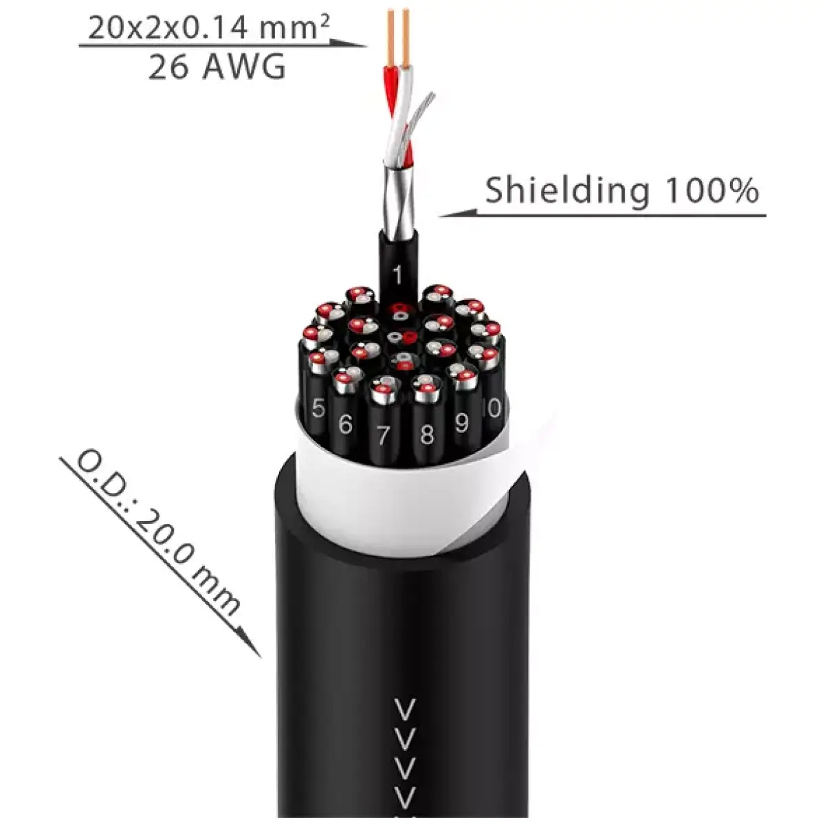Roxtone - 20 Way Multicore Audio Cable - Image 2