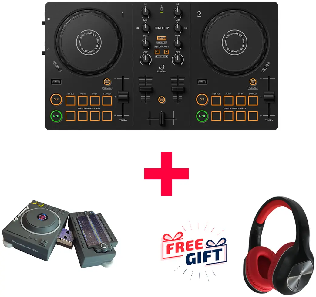 Pioneer DDJ-FLX2 Complete DJ Starter Bundle - A1 Sound