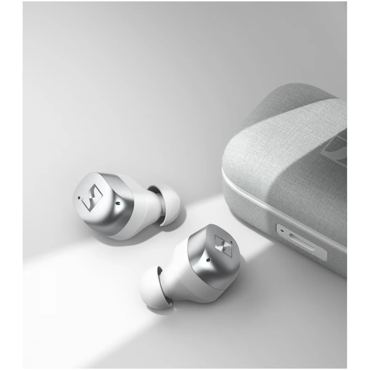 Sennheiser Momentum 4 True Wireless Earphones (White Silver) - Image 2