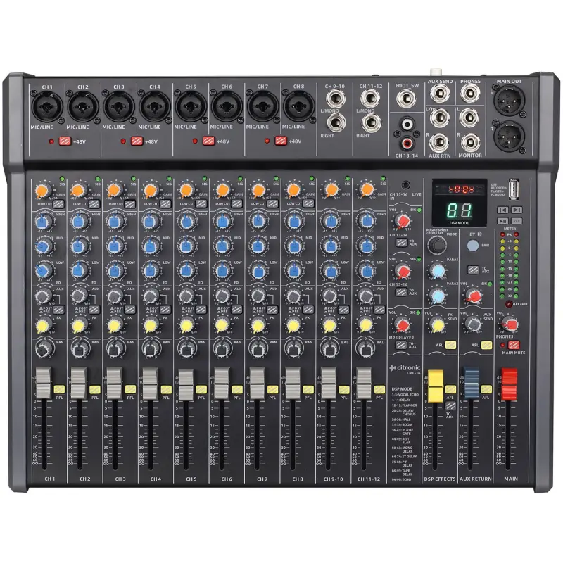 Citronic Cmc - 16 16CH Music Mixer DSP/BT/MP3/USB