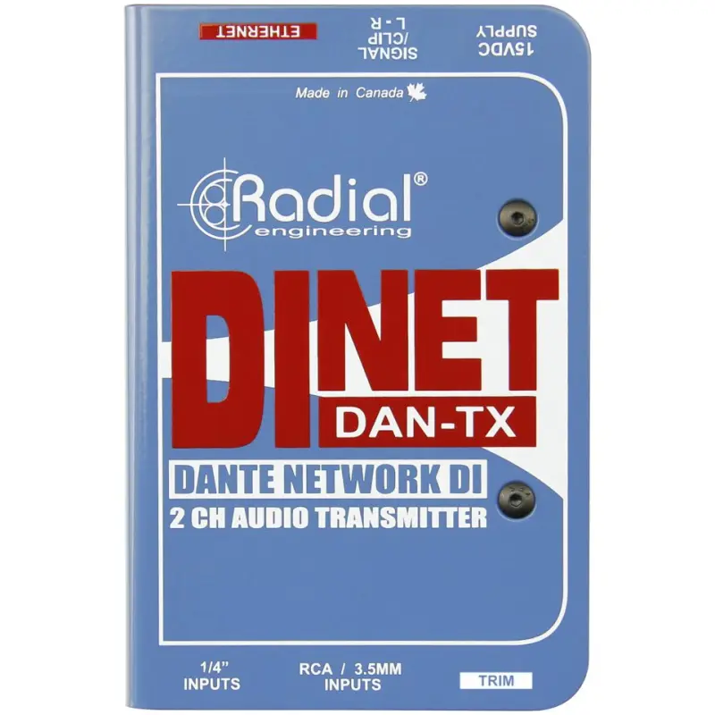Radial DiNET Dan-TX Dante Network Transmitter,Stereo DI Input And Digital Out