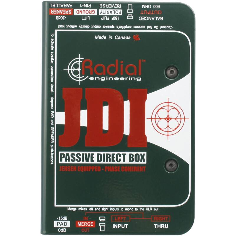 Radial JDI Passive DI For Acoustic Guitar,Bass And Keyboards