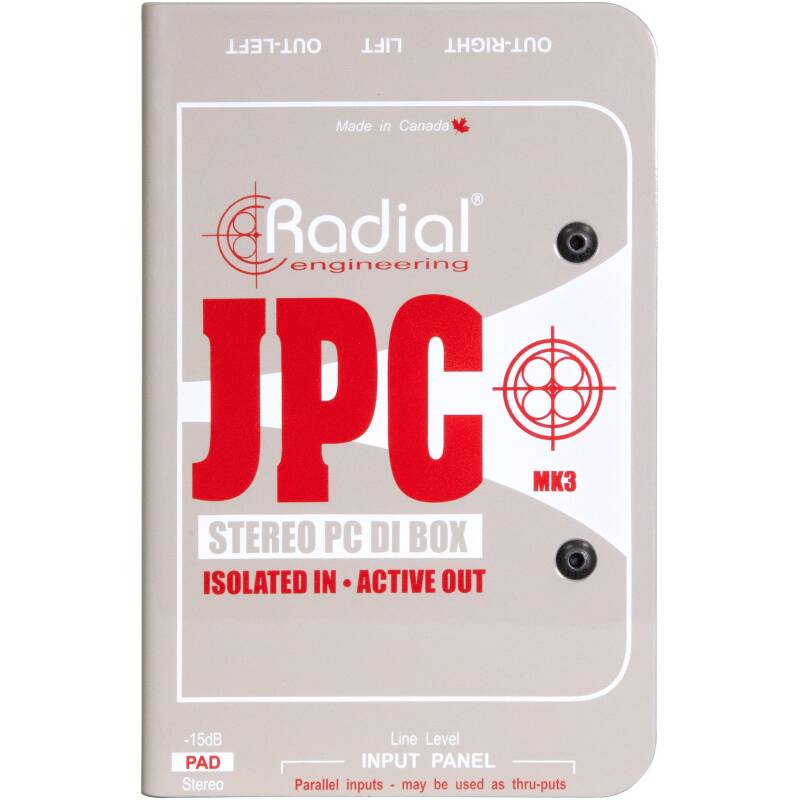 Radial JPC Active DI,Stereo Inputs For Laptops and CD Players,Phantom Powered