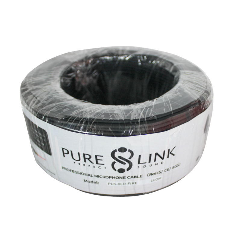 Pure Link PLK-XLR-FIRE XLR Microphone Cable – 100 Meter (Fire-Resistant, No Plugs)