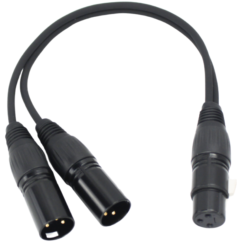 Pure Link PLK-XLRF-2XLRM Y Cable – XLR Female to 2 × XLR Male (30 cm)