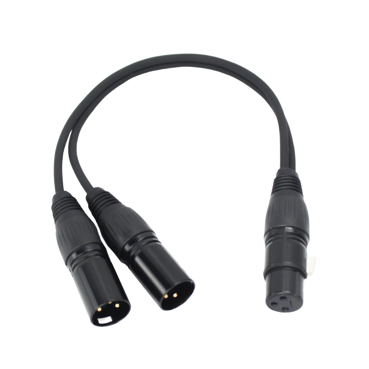 Untitled-design-2025-12-17T101533.160-1.png Pure Link PLK-XLRF-2XLRM Y Cable – XLR Female to 2 × XLR Male (30 cm) - Image 1