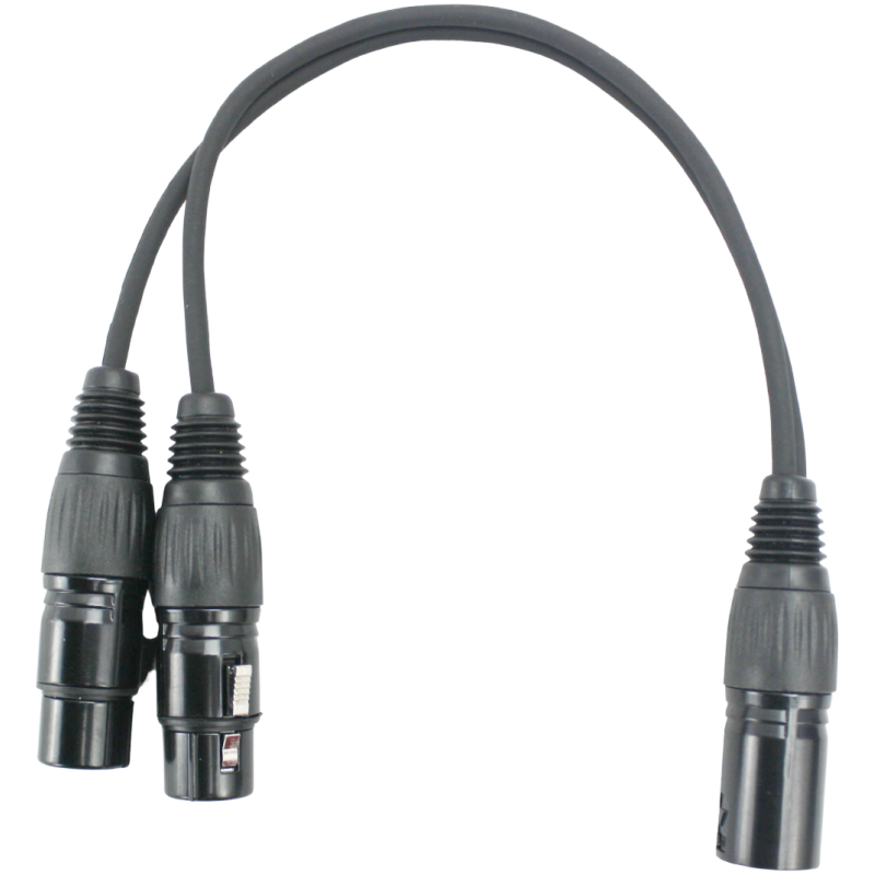 Pure Link PLK-XLRM-2XLRF Y Cable – XLR Male to 2 × XLR Female (30 cm)