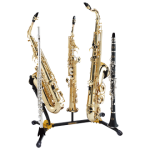 Hercules Stand DS538B Duo Alto/Tenor Sax Stand w/Clarinet/Flute Pegs,Soprano Sax Peg - Image 2