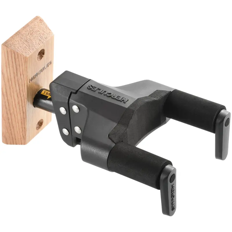 Hercules Stand GSP38WBW PLUS Auto Grip Guitar Hanger For Wall Mount Brown Wood Base