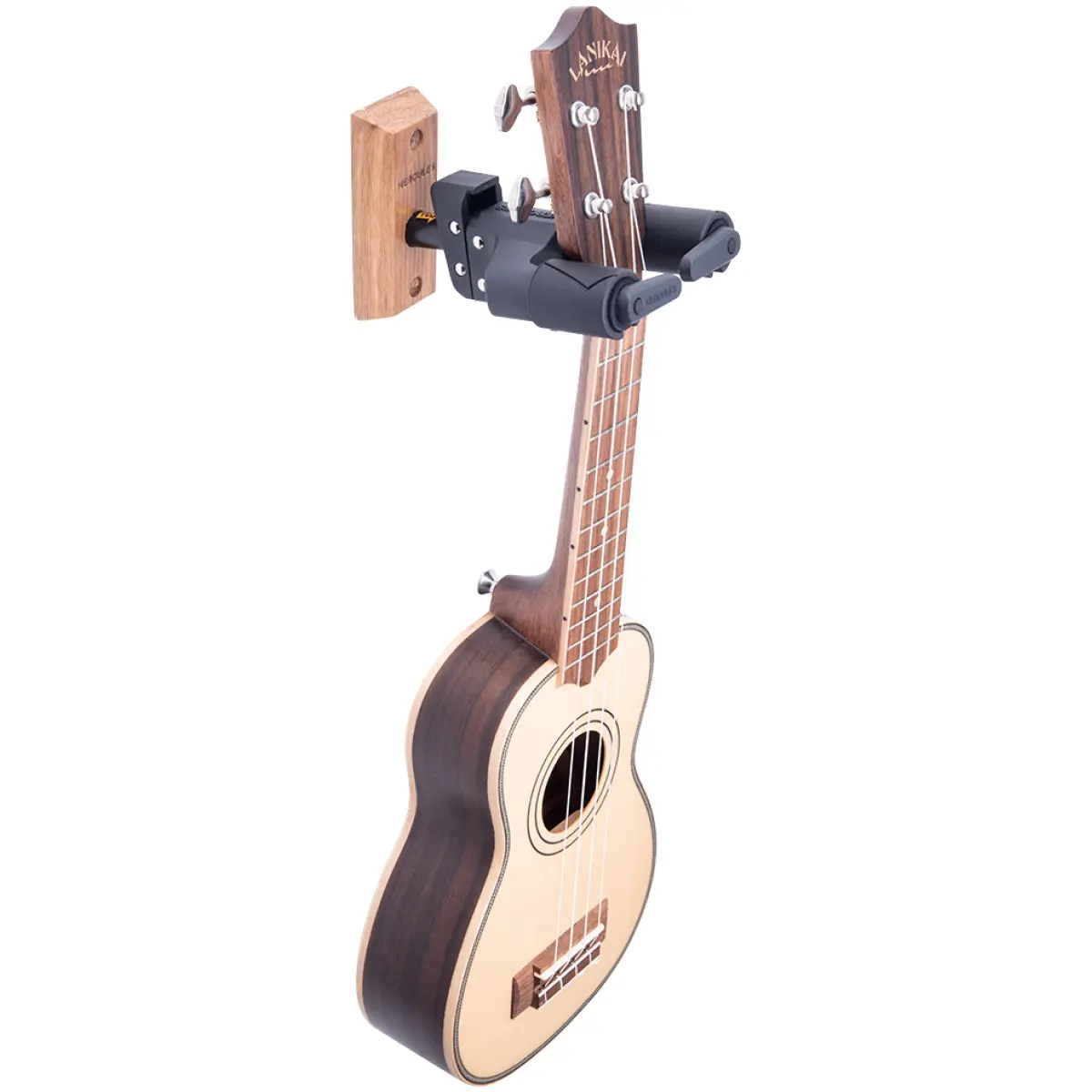 Hercules Stand GSP38WBW PLUS Auto Grip Guitar Hanger For Wall Mount Brown Wood Base - Image 3