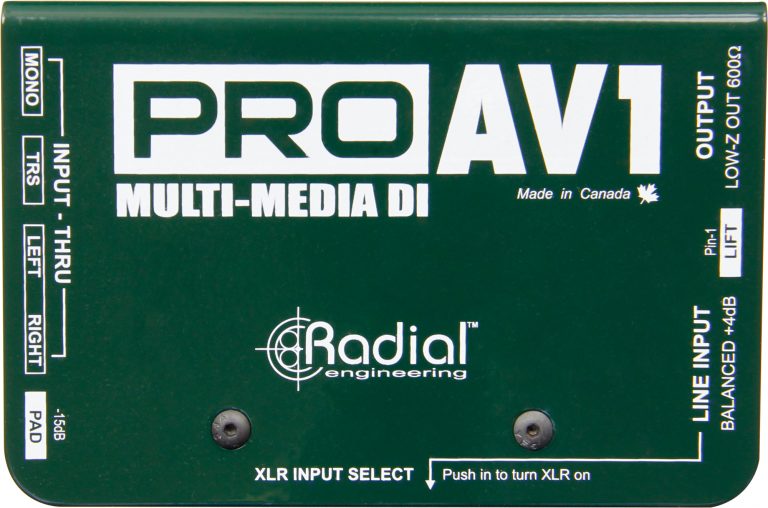 proav1_4-hirez-768x508 Radial ProAV1 Passive For AV With Stereo-To-Mono Mix,RCA,35mm And XLR Input - Image 1