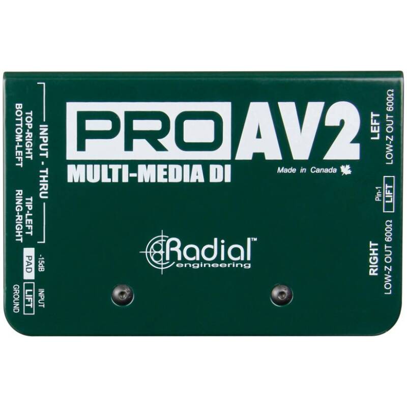 Radial ProAV2 Passive For AV,2 Channels With RCA,3.5mm And XLR Input