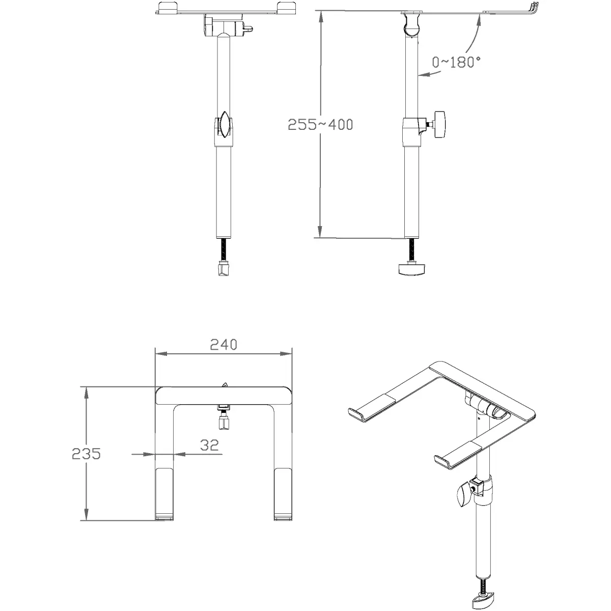 Vonyx DBLH1 Laptop Stand For Dj Booth - Image 5