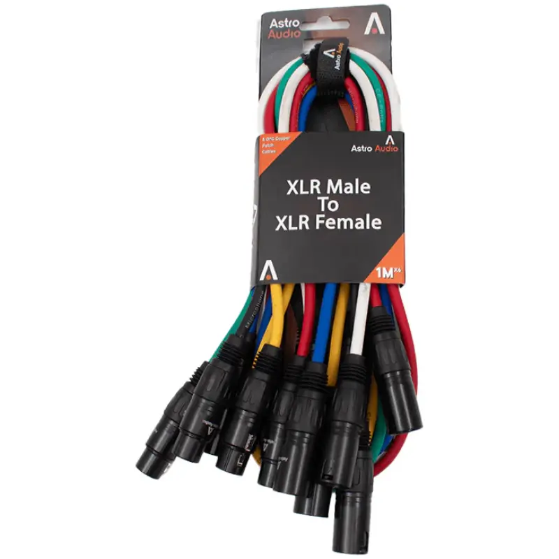 Astro Audio XLR Male to Female Cables(6Pcs)