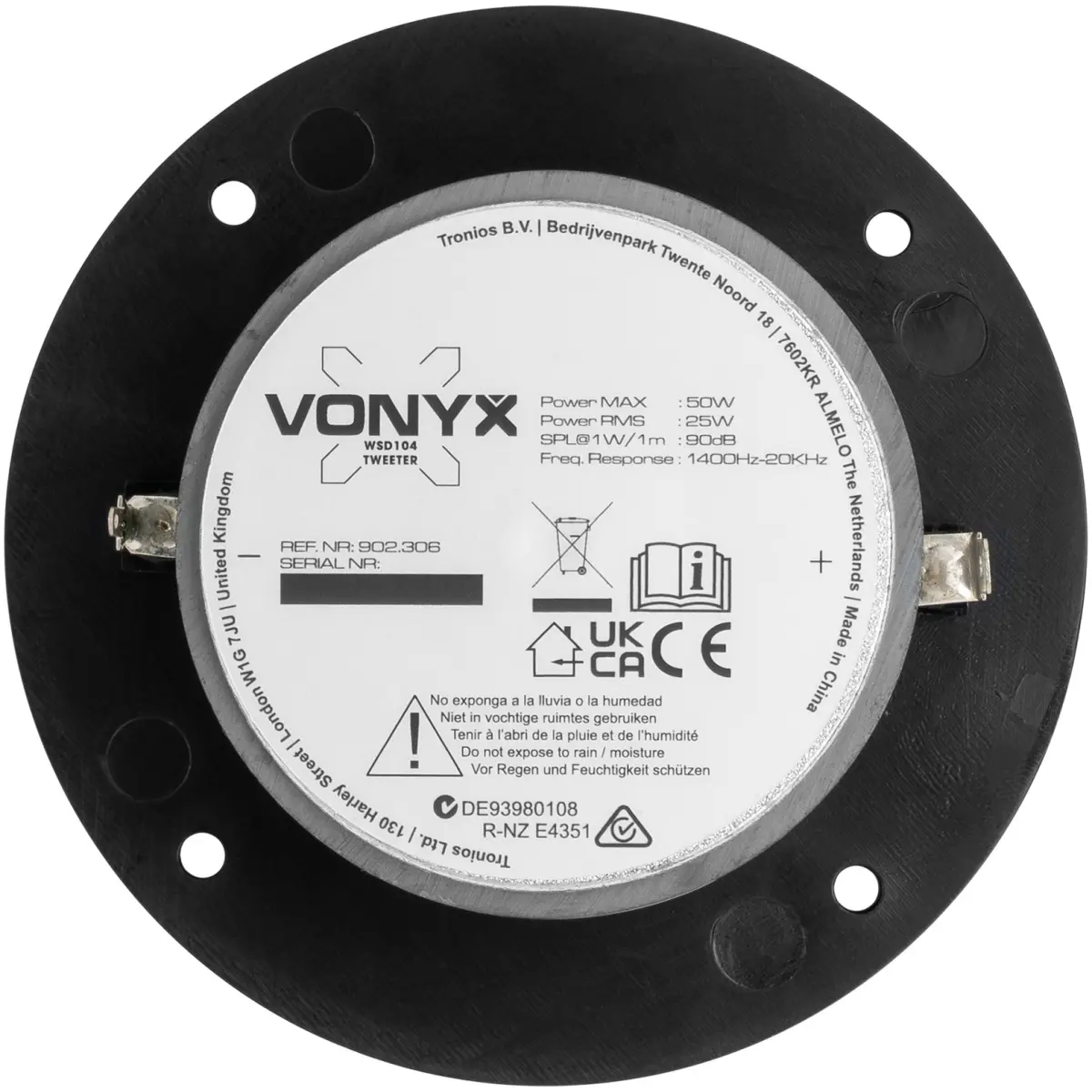 Vonyx WSD104 Silk Dome Tweeter 104MM - Image 4