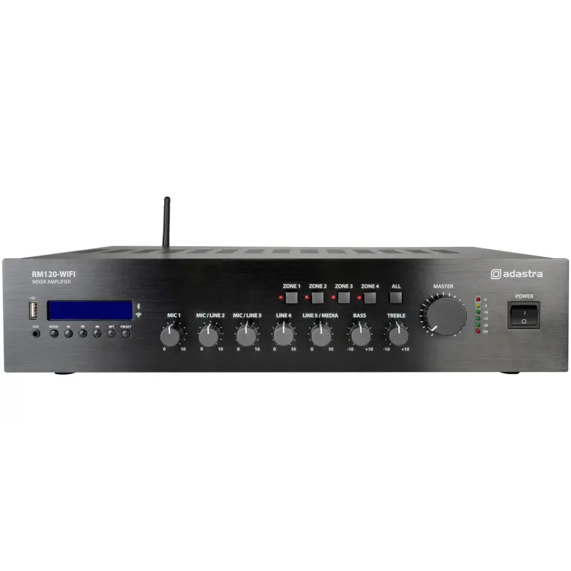 Adastra RM120D - Wifi 100V Mixer Amplifier 120W Usb/bt/fm/dab+/wifi