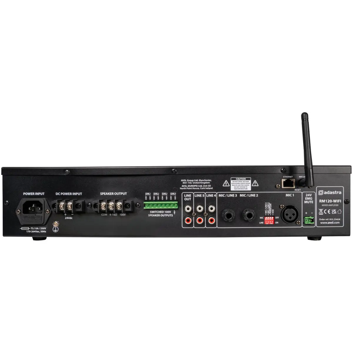 Adastra RM120D - Wifi 100V Mixer Amplifier 120W Usb/bt/fm/dab+/wifi - Image 3