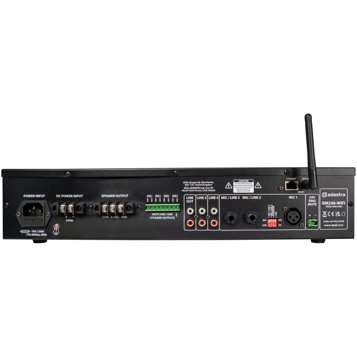 Adastra RM240D - Wifi 100V Mixer Amplifier 240W Usb/bt/fm/dab+/wifi - Image 4