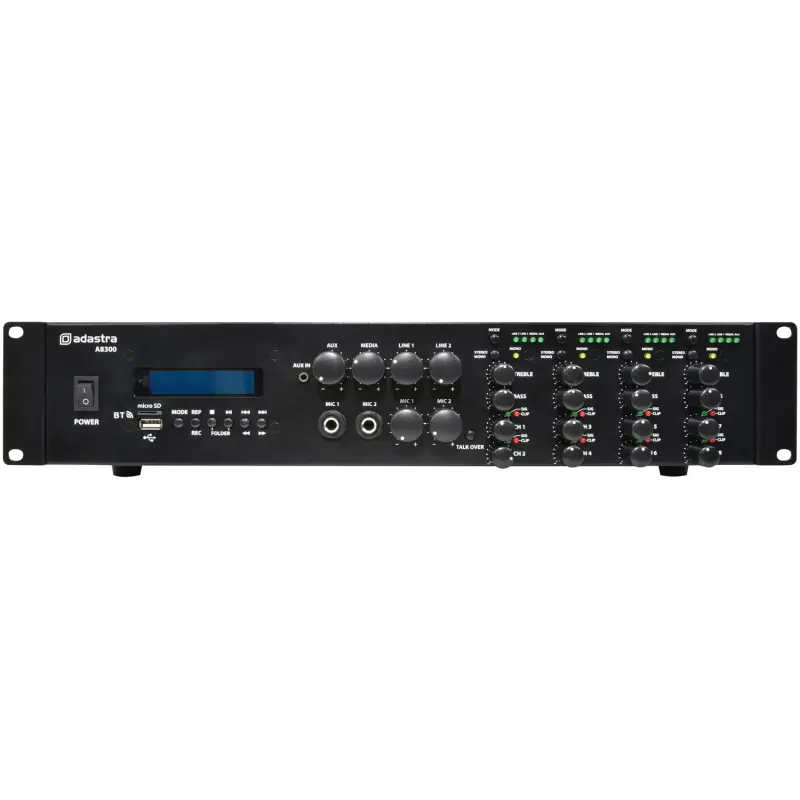 Adastra A8300 2U Mixer Amplifier 8X 300W