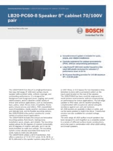 Bosch LB20-PC60-8 8" Cabinet Speaker (70/100V, Pair) - Image 2