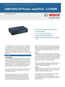 Bosch LBB1935/20 Power amplifier, 1x240W - Image 2