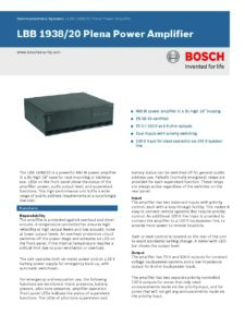 Bosch LBB1938/30 Plena Power Amplifier 1x480W - Image 2