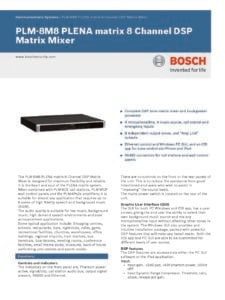 Bosch PLM-8M8 PLENA 8 Channel DSP Matrix Mixer - Image 2