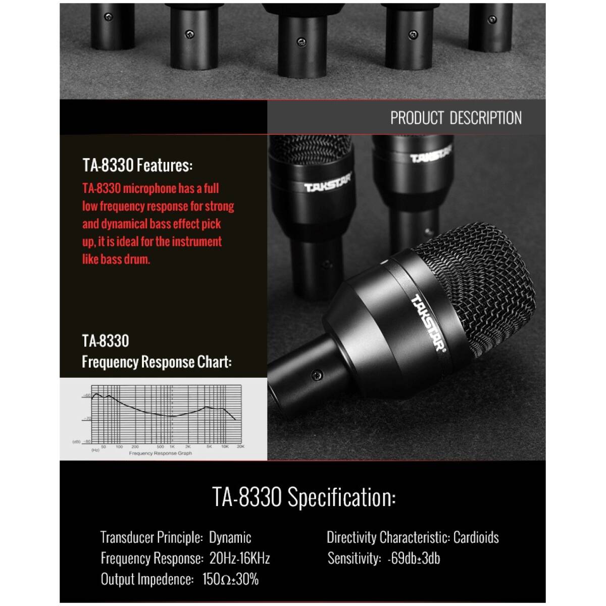 Takstar DMS-D7 Drum Set Series Microphone - Image 7