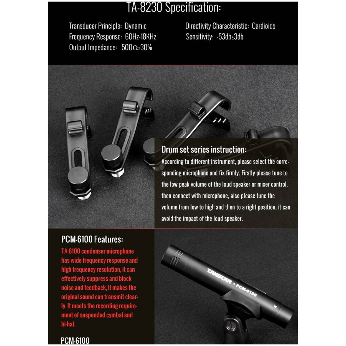 Takstar DMS-D7 Drum Set Series Microphone - Image 9