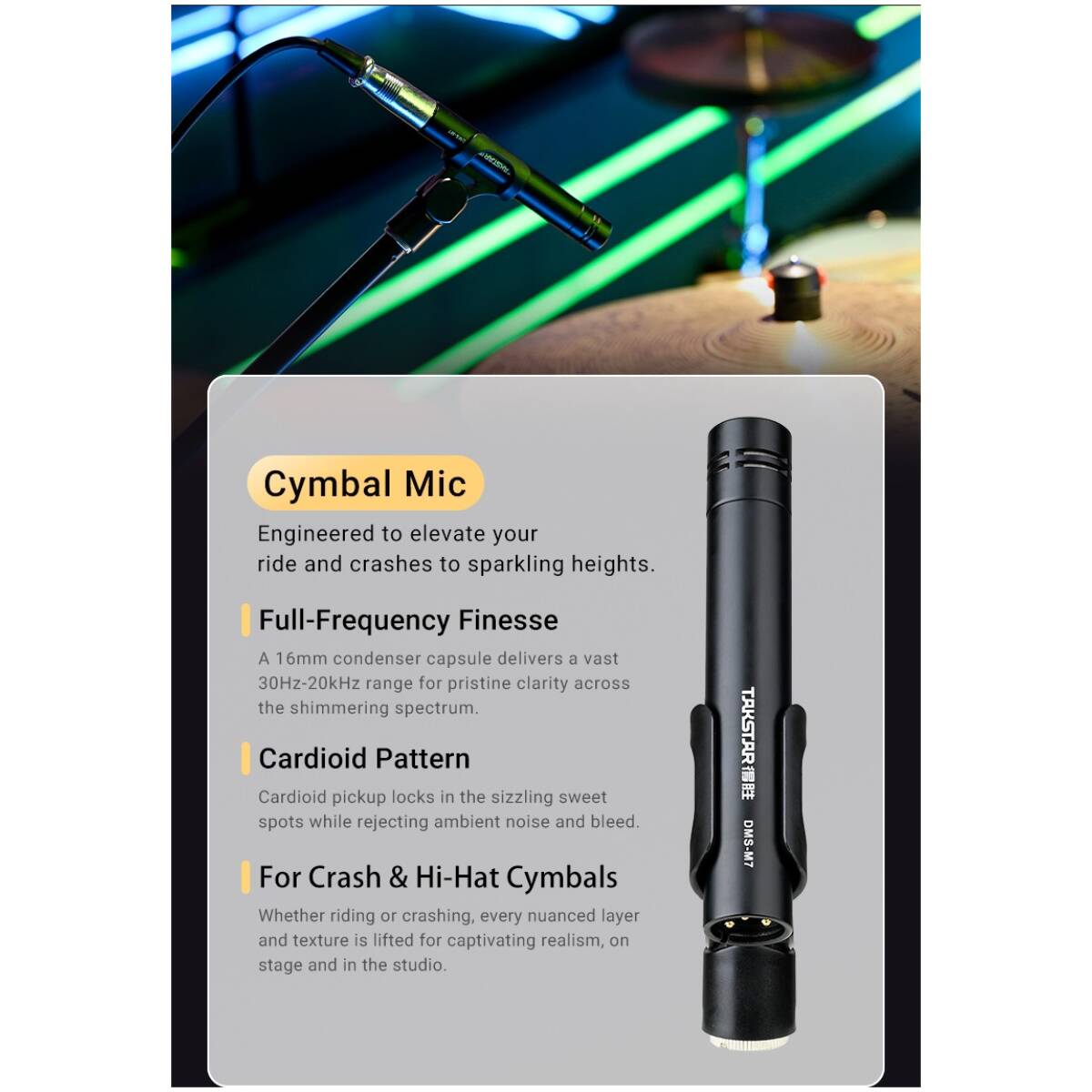 Takstar DMS-M7 Drum Microphone Set - Image 8