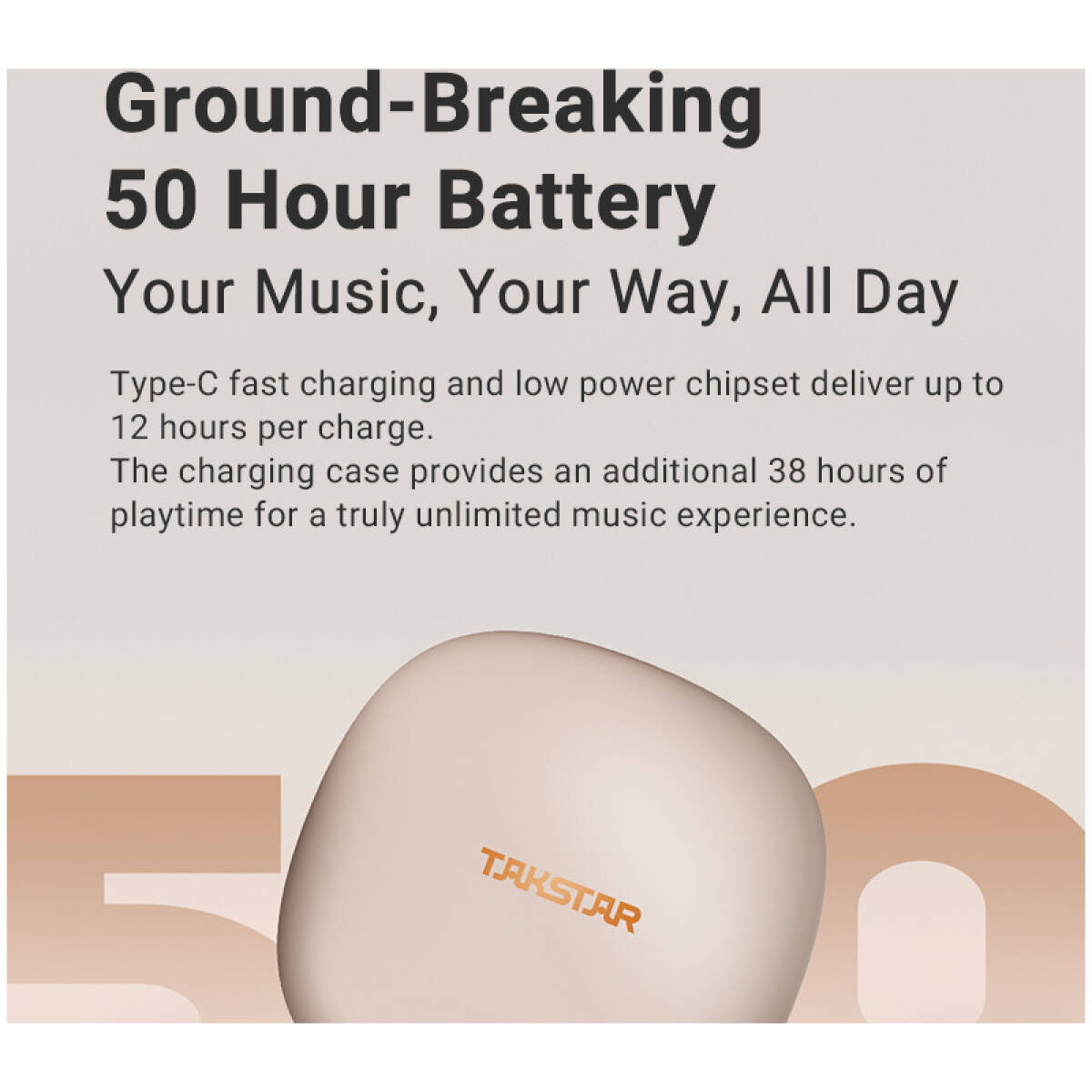 Takstar LA350W White Open-Ear Wireless Headphones - Image 12