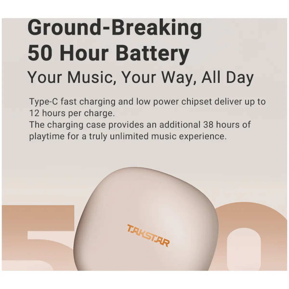 Takstar LA350W White Open-Ear Wireless Headphones - Image 12