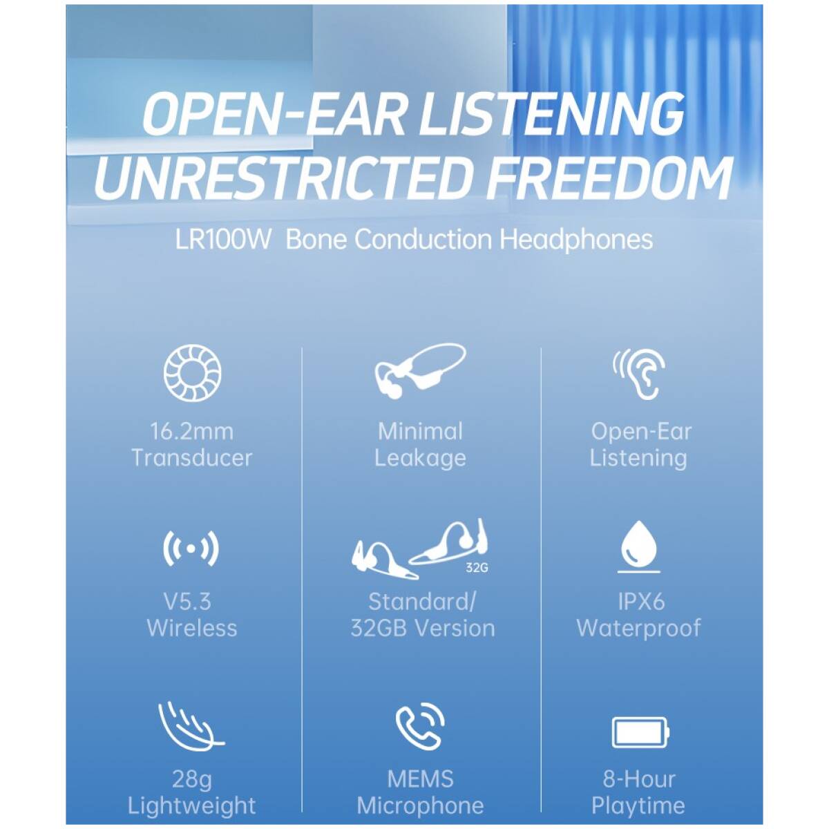 Takstar LR100W Black Bone Conduction Headphones - Image 5