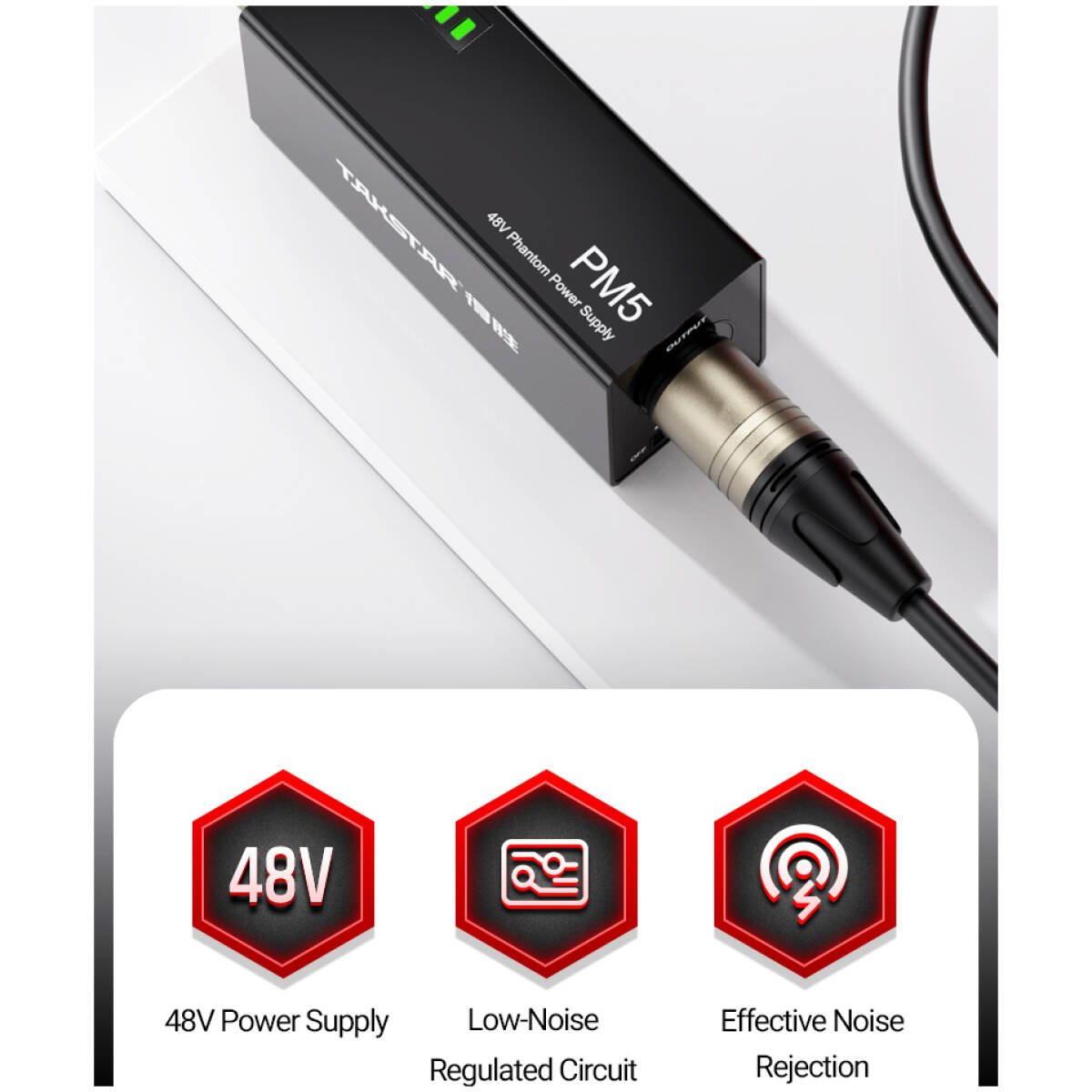 Takstar PM5 (GEN 2) 48V Phantom Power Supply - Image 6