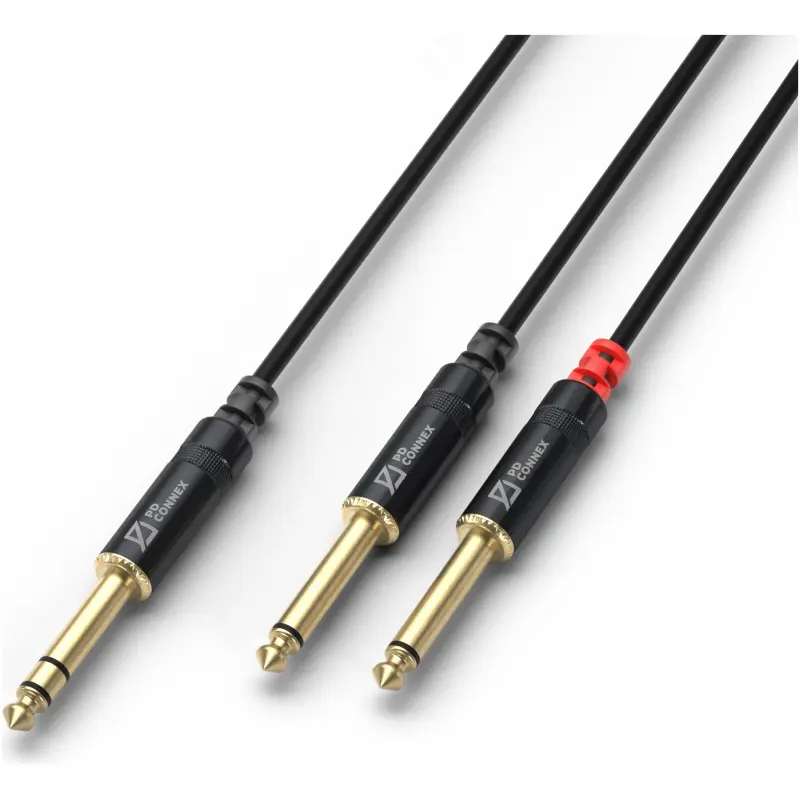 Pdc CX76 - 6 Signal Lead 6.3MM Stereo Male - 2X 6.3MM Mono Male 6M