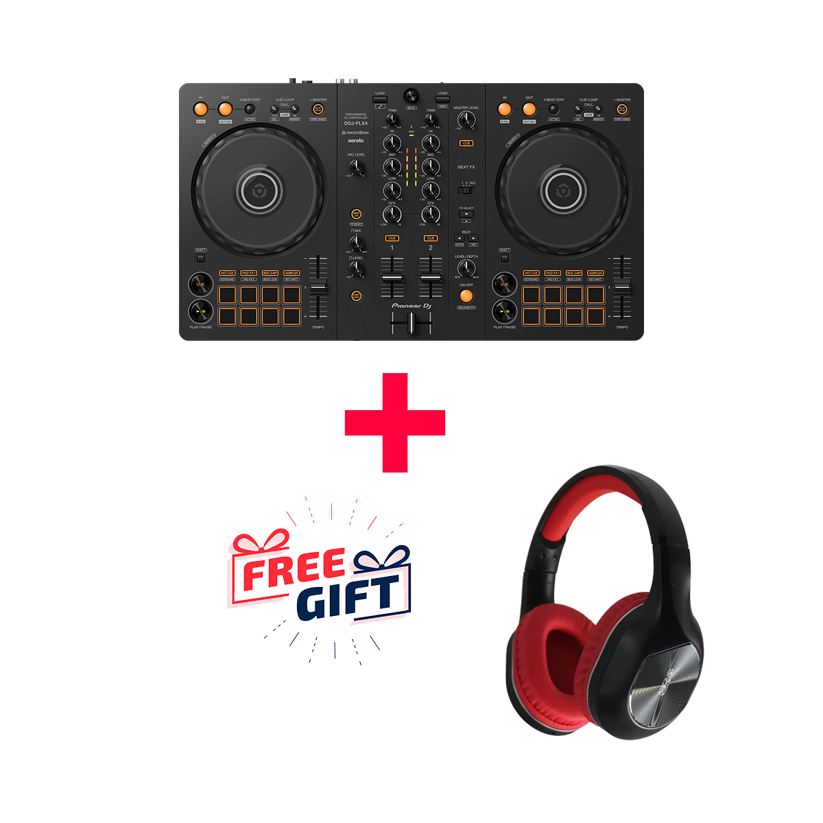Pioneer DDJ FLX 4 + FREE Imix Bluetooth Headphones Bundle - A1 Sound