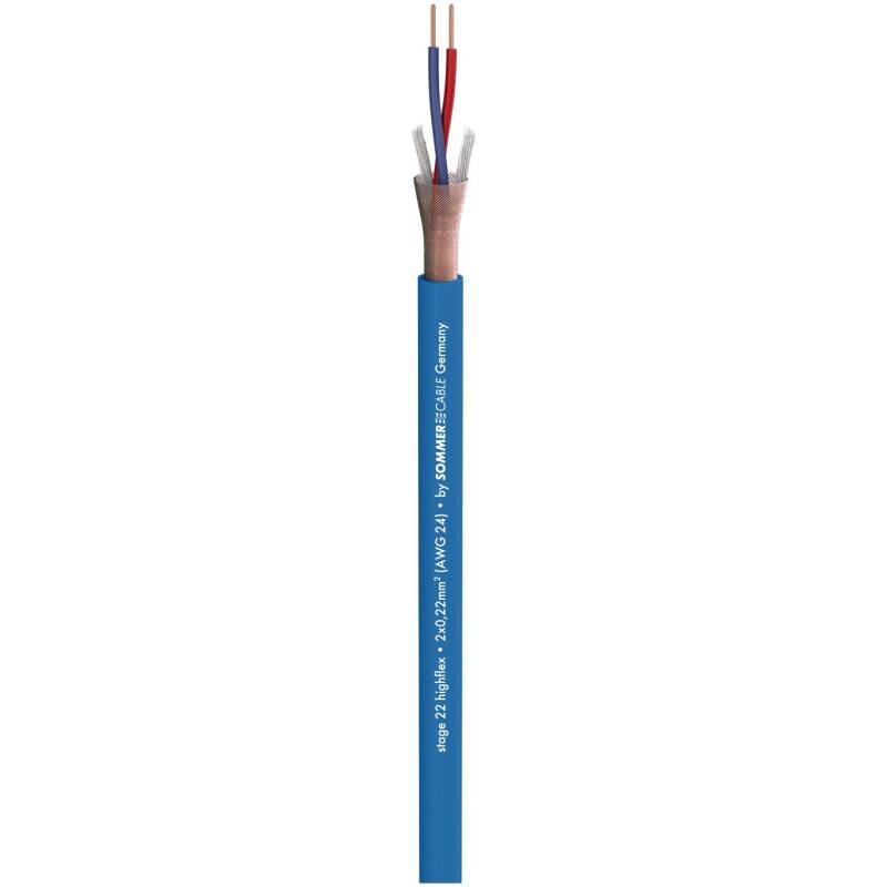 Sommer Cable 200-0002 Microphone Cable Stage 22 Highflex; 2 x 0,22 sq. mm; PVC 6,40 mm; Blue
