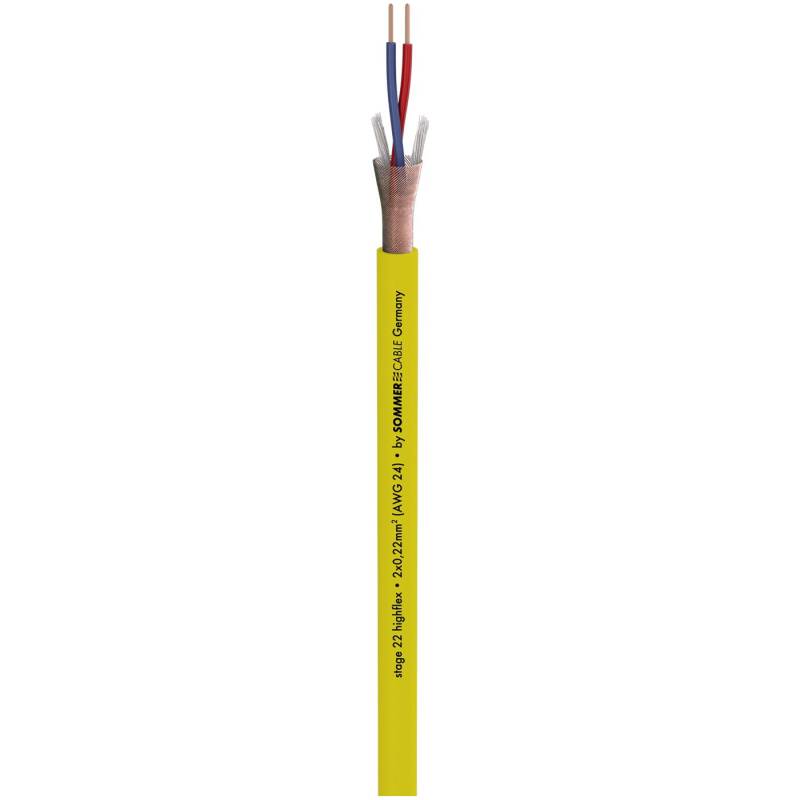 Sommer Cable SOM-200-0007 Microphone Cable Stage 22 Highflex; 2 x 0,22 sq. mm; PVC 6,40 mm; Yellow