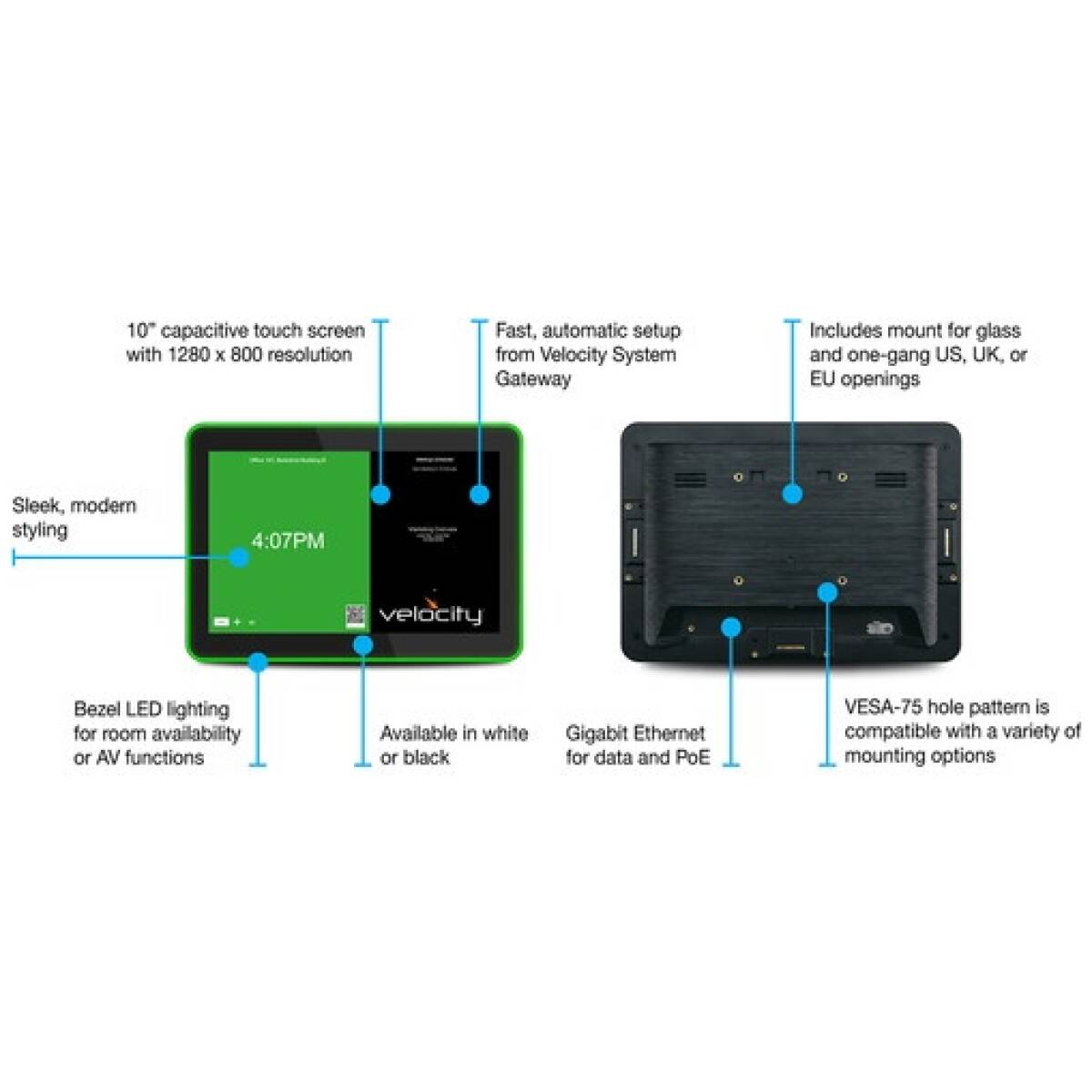 Atlona AT-VTP-1000VL-BL  Velocity 10" Touch Panel (Black) - Image 3