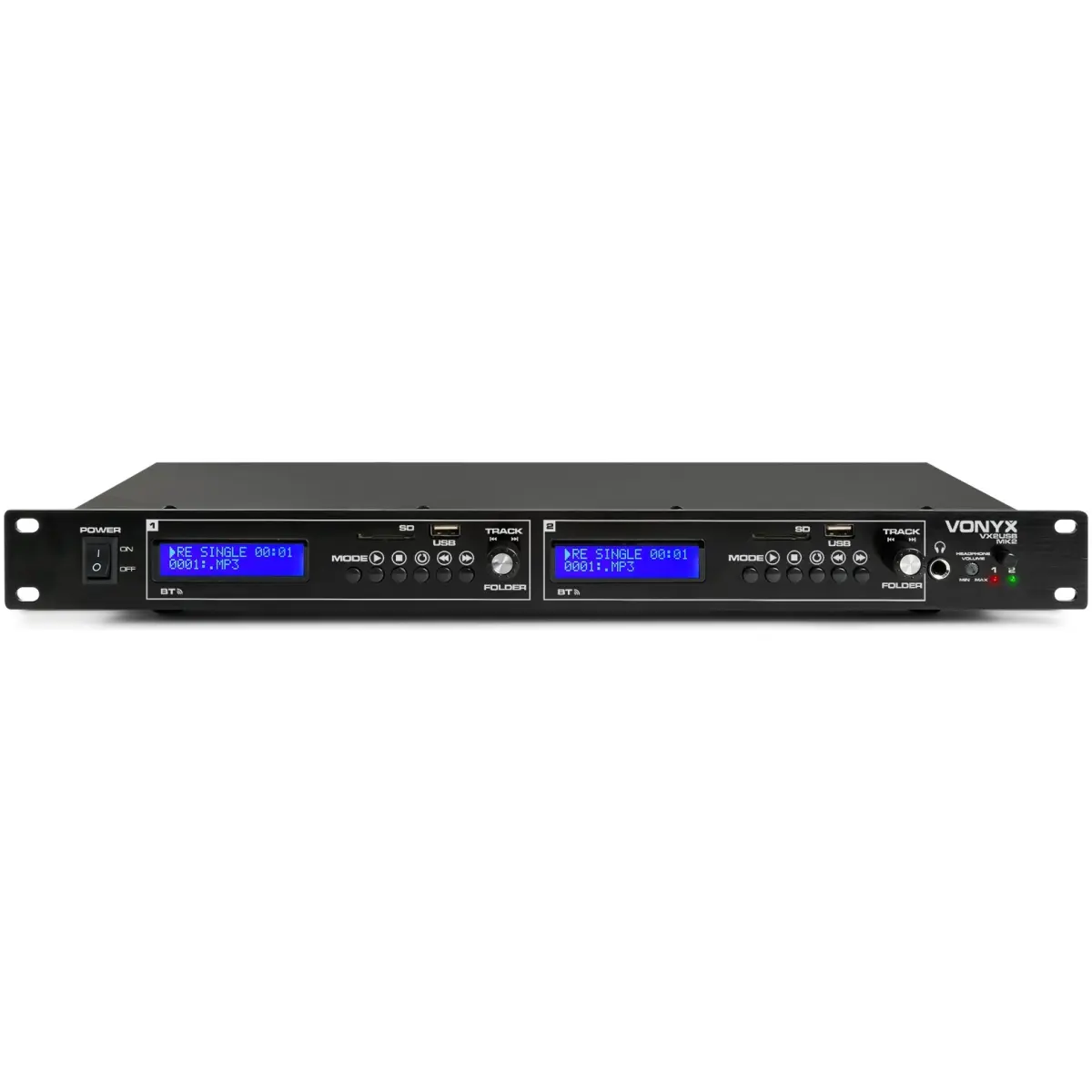 Vonyx VX2USB Dual Multimedia Audio Player Usb/sd/bt 1U - Image 2