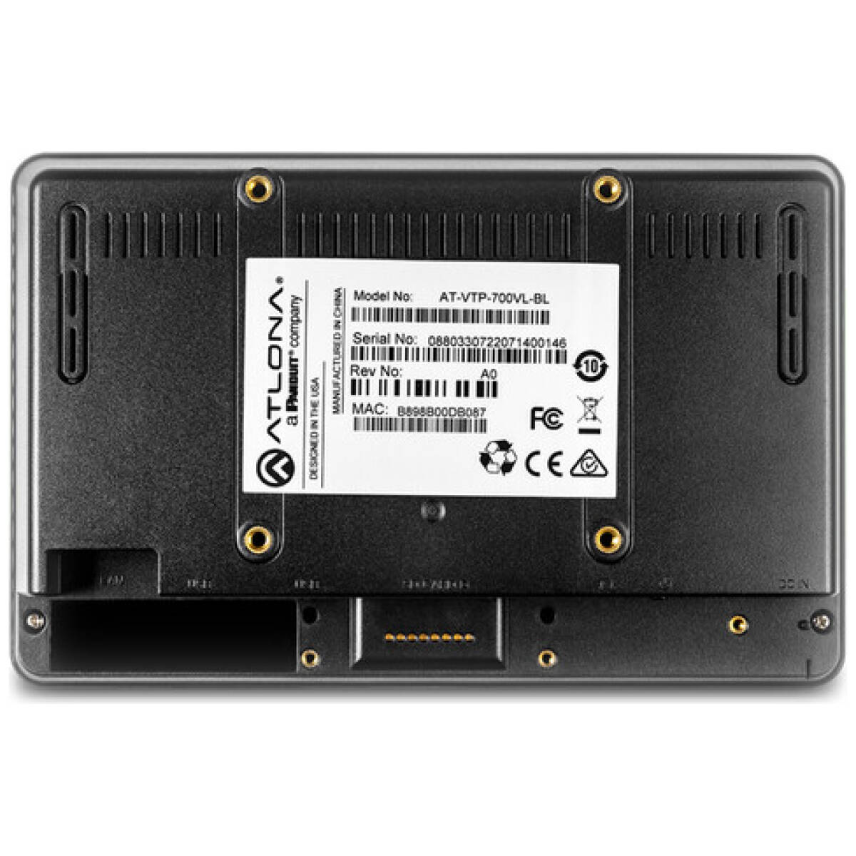 Atlona AT-VTP-700VL-BL  Velocity 7" Touch Panel (Black) - Image 2