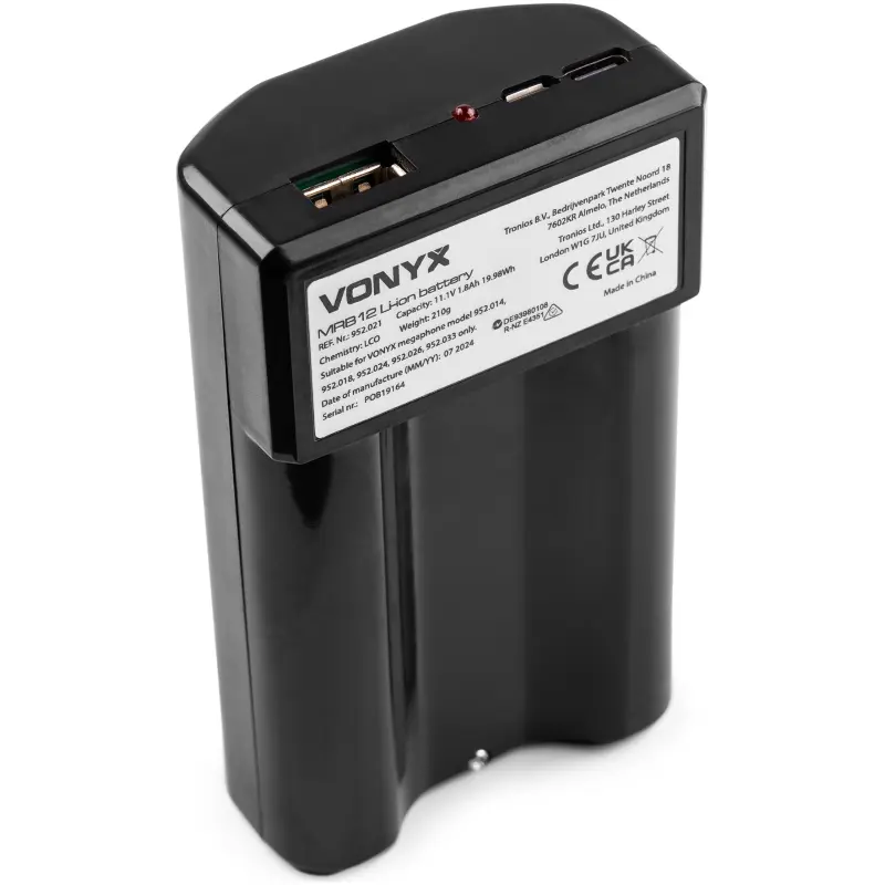 Vonyx MRB12 Lithium - Ion Battery For MEG060 MEG065 MEG75 MEG90 And MEG120