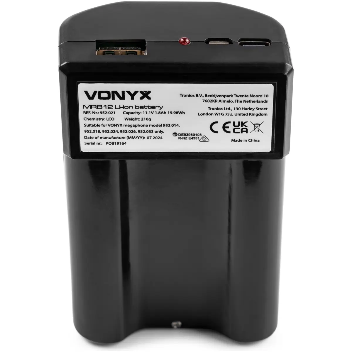 Vonyx MRB12 Lithium - Ion Battery For MEG060 MEG065 MEG75 MEG90 And MEG120 - Image 2