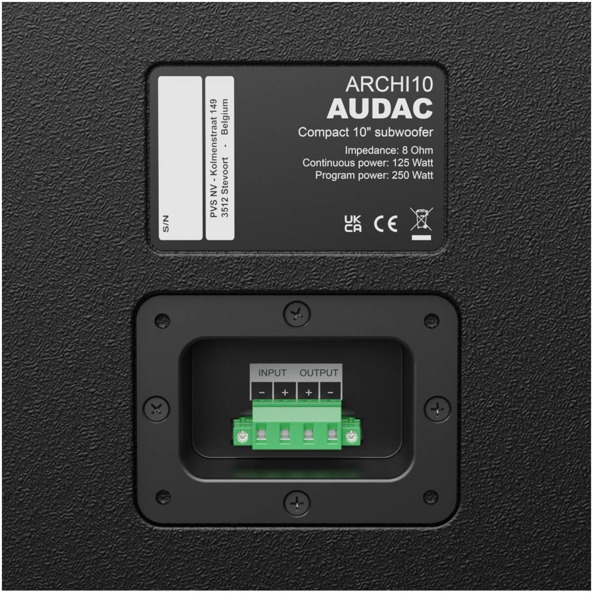 Audac AUA-ARCHI10/B Compact 10inch Architectural Subwoofer - Black (Indoor) - Image 3