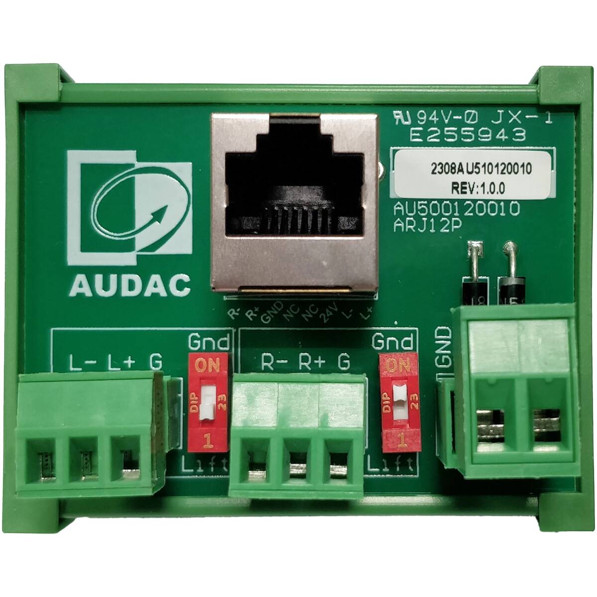 Audac AUA-ARJ12P Junction Box - RJ45 To 2 x 3-Pin Terminal Block - Image 2